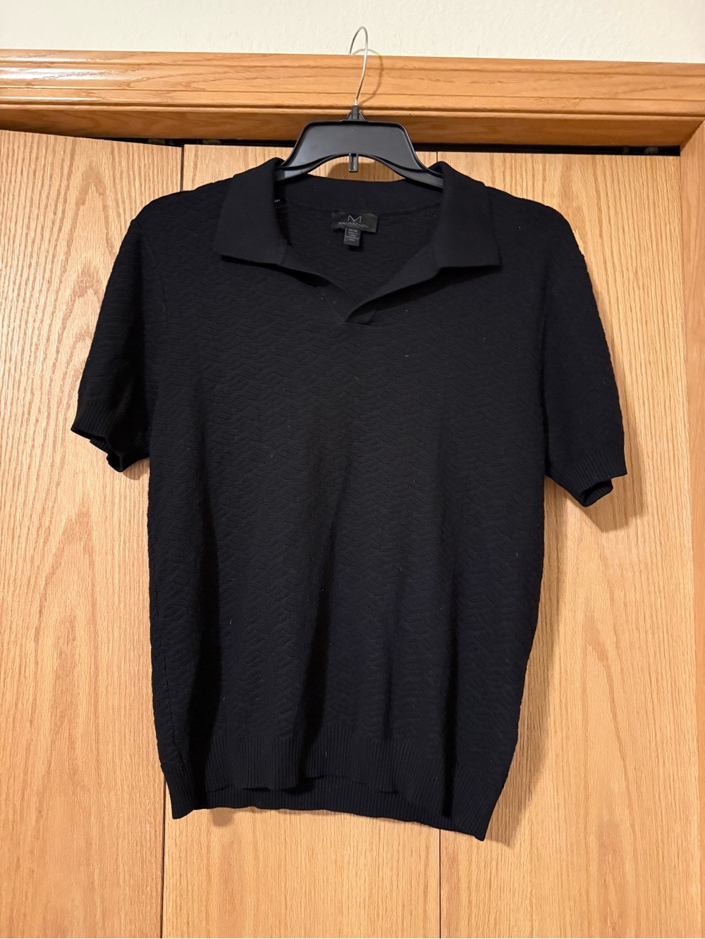Magaschoni Black Short-Sleeve‎ Polo Knit